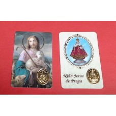  Prayer Cards with Embossed Medal--Spanish--Assorted